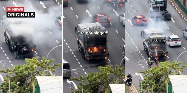 garbage truck on fire