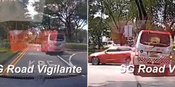 ambulance overtakes and crashes