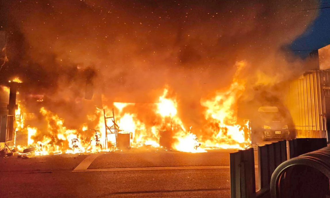 couple motorbike shop fire