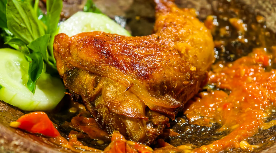 choking fried chicken