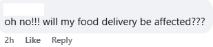 Food delivery affected