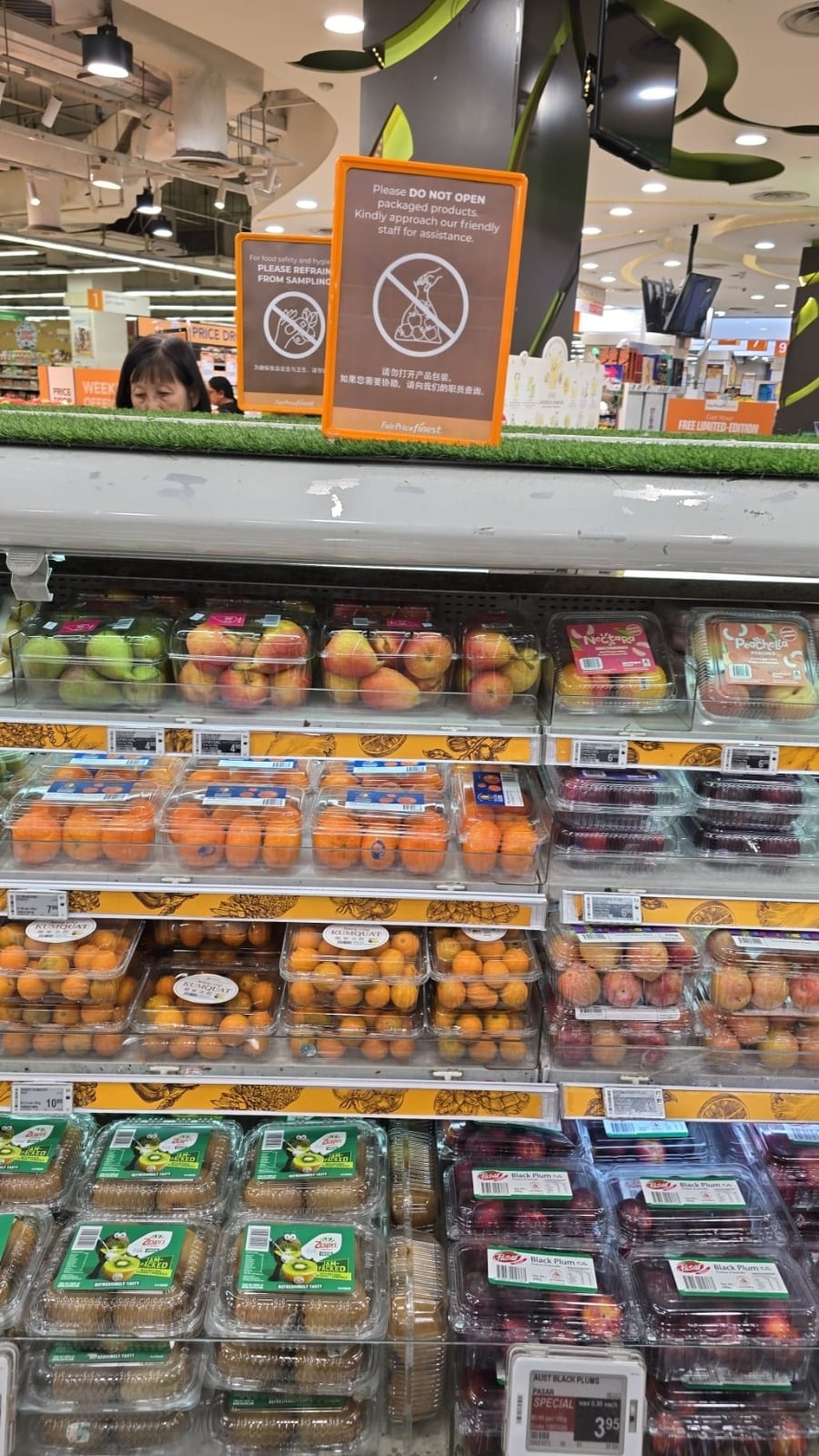 signage at FairPrice