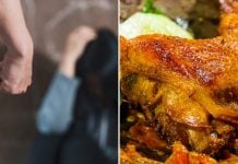 choking fried chicken