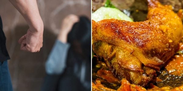 choking fried chicken