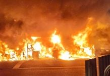 couple motorbike shop fire