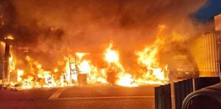 couple motorbike shop fire