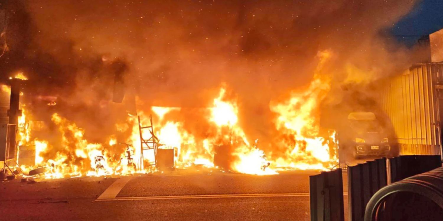 couple motorbike shop fire