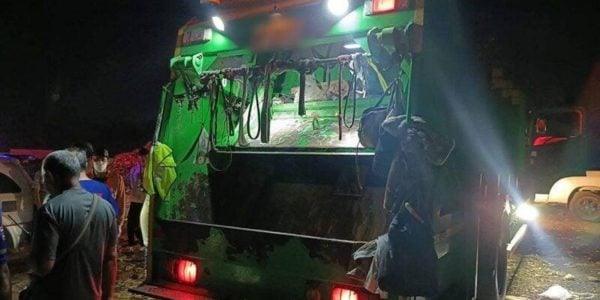 crushed death garbage truck