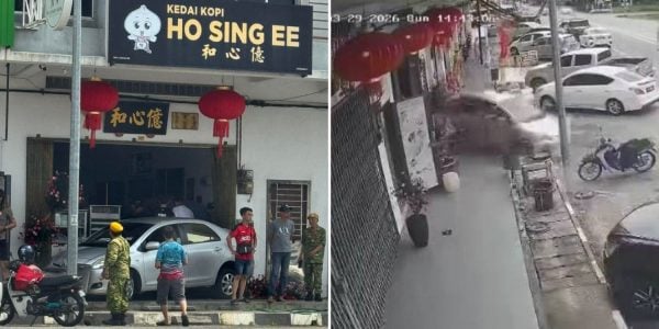 elderly driver crash coffee shop