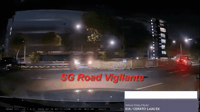 OP driving towards exit