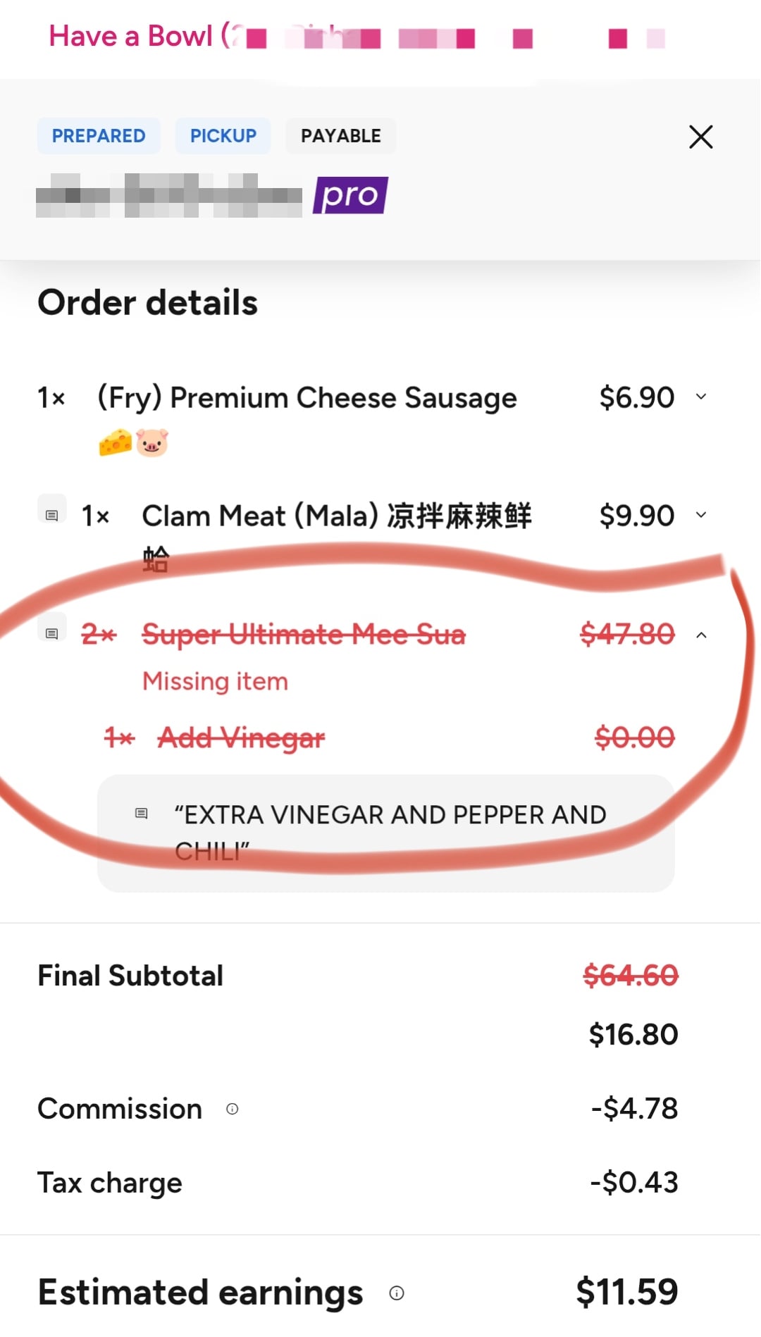 foodpanda false refund