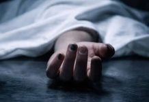 man pushing mother death