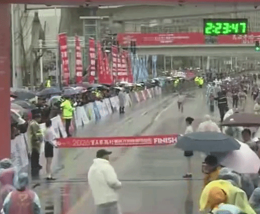 official suspended marathon winner block