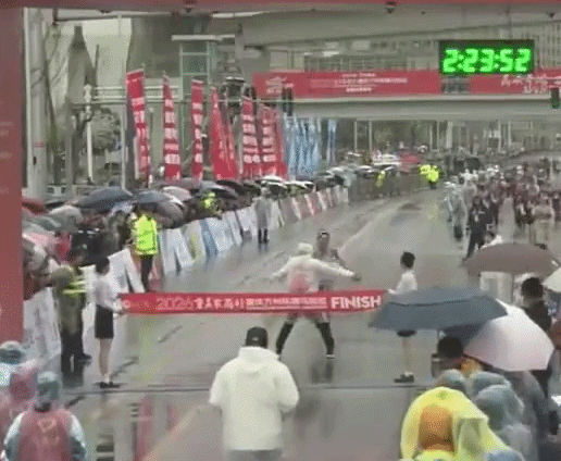 official suspended marathon winner push