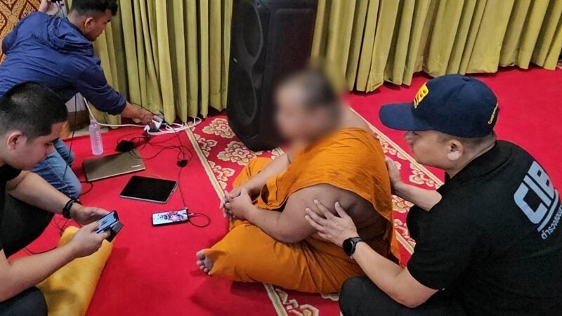 police raid senior monks phone