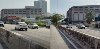 Car drives against traffic KL