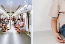 woman told by boyfriend not to sit down on mrt floor because she is 'a lady"
