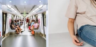 woman told by boyfriend not to sit down on mrt floor because she is 'a lady"