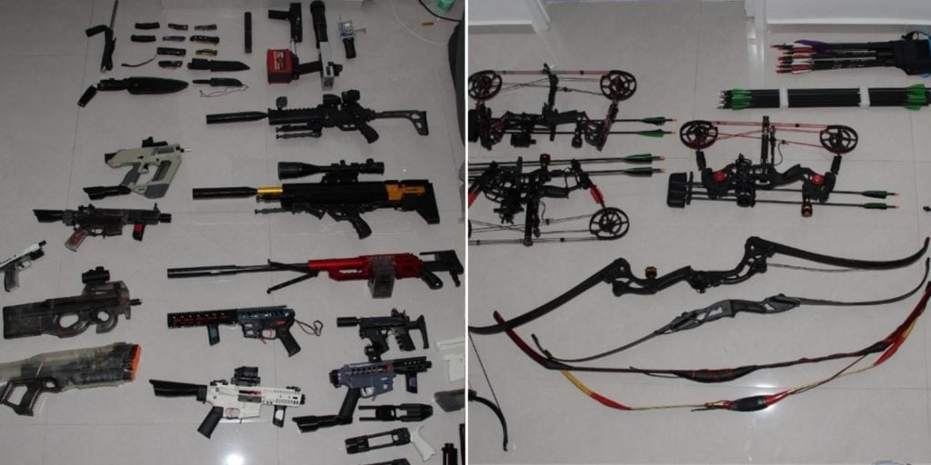 offensive weapons seized in boon keng