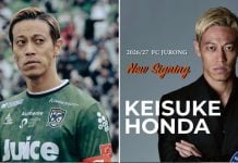 keisuke honda signs for FC Jurong in Singapore Premier League