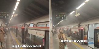 train emits smoke at sembawang station