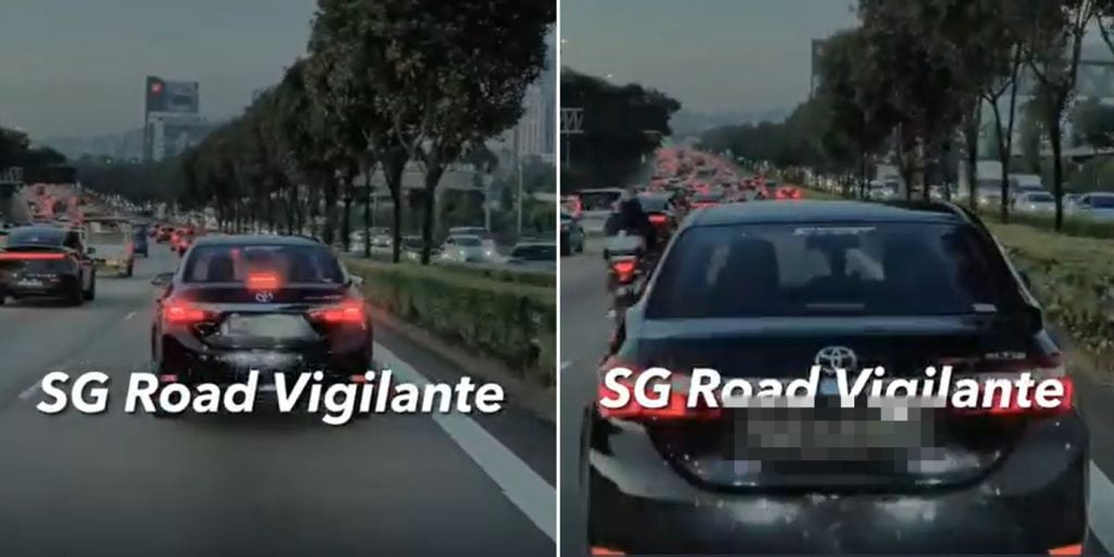 phv driver jams brakes, nearly causes accident after driver high beams