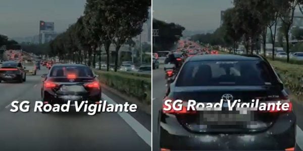 phv driver jams brakes, nearly causes accident after driver high beams