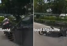 rider rear-ended by car after recklessly swerving between lanes on PIE