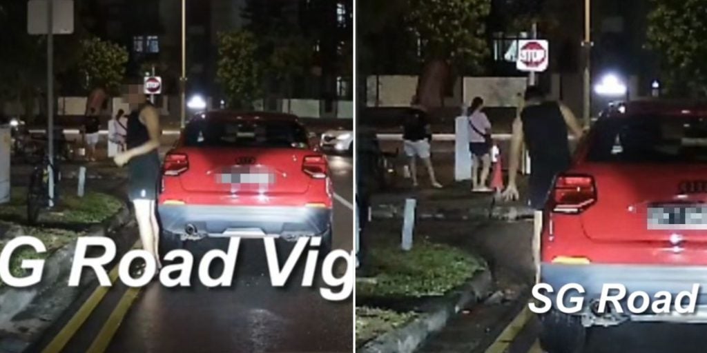 man spotted blocking traffic and littering