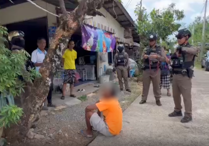 man chasing neighbours