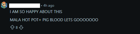 excitement for pig blood comeback