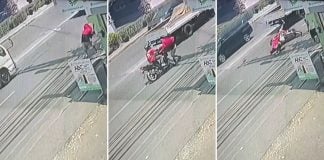 man snatches money hit motorcycle