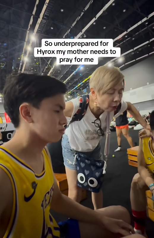 mother prays over son hyrox (1)