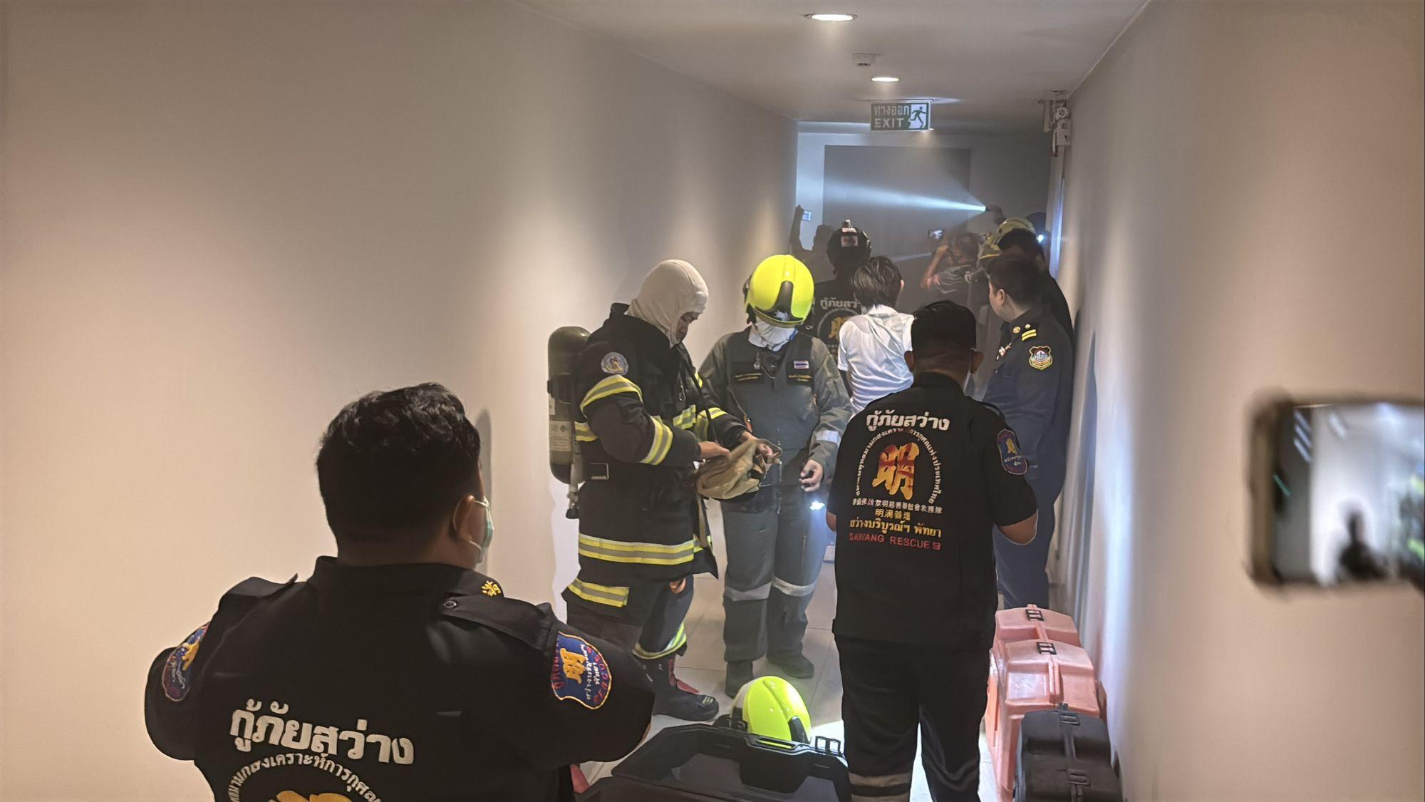 mother son burning condo firefighters