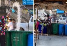 rubbish bins water songkran