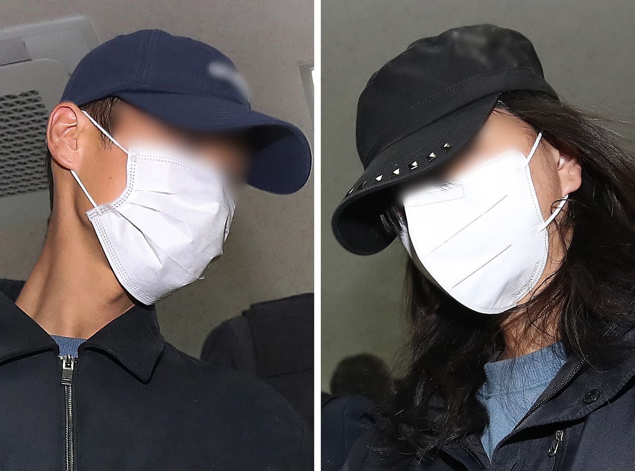 woman stuffed suitcase korea