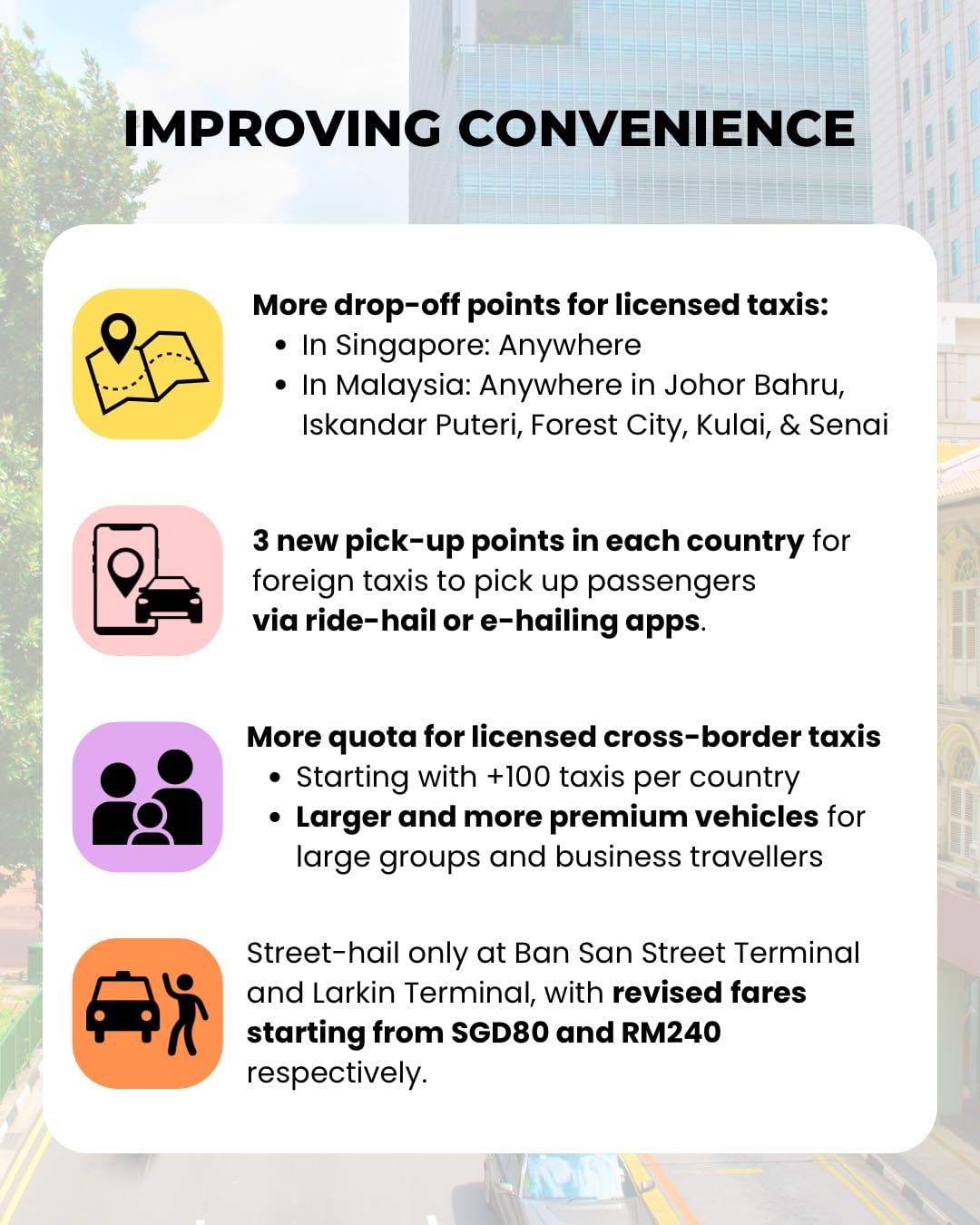 enhancements to cross border taxi services