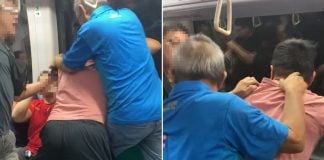 passengers try to stop fight on mrt
