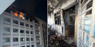 fire at tampines hdb block