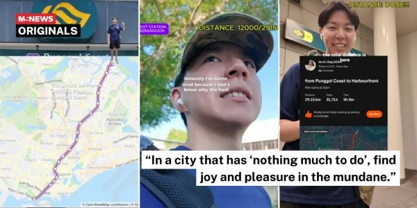 man films himself walking from punggol coast mrt to harbourfront mrt