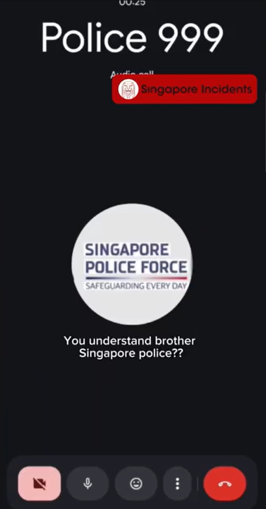 asks if woman knows Singapore Police
