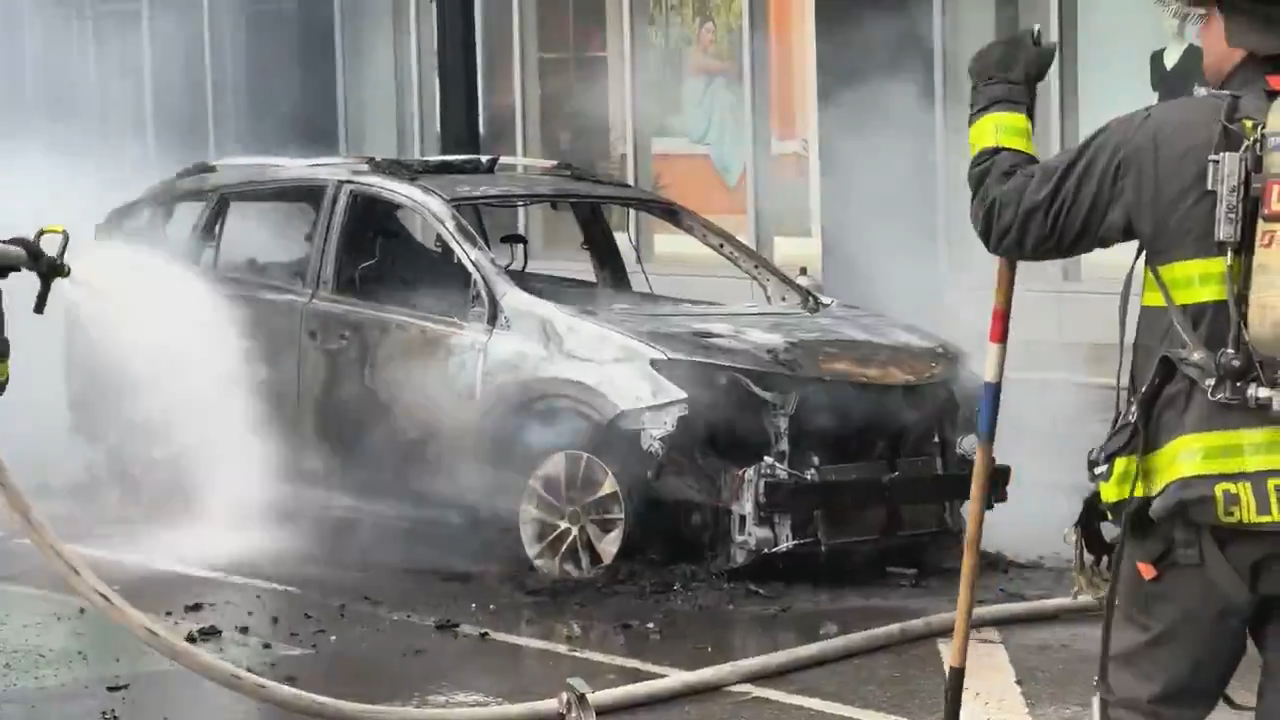 car fire new york wreckage