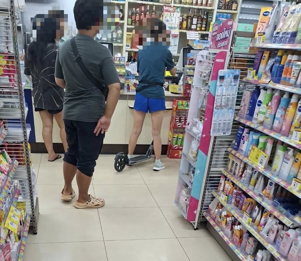 electric scooter convenience store cashier