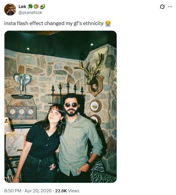 Instagram flash filter girlfriend