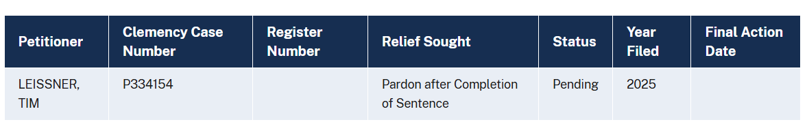 leissner trump pardon