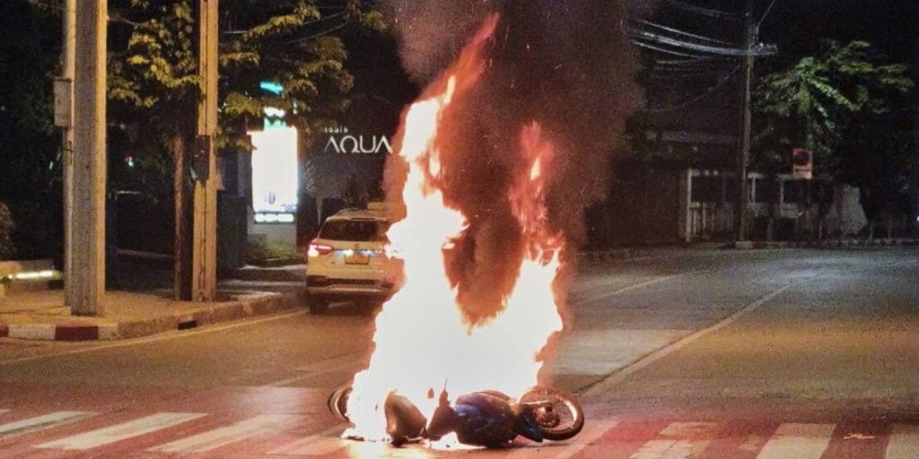 motorcycle flames bangkok