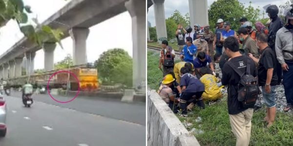 rider hit train