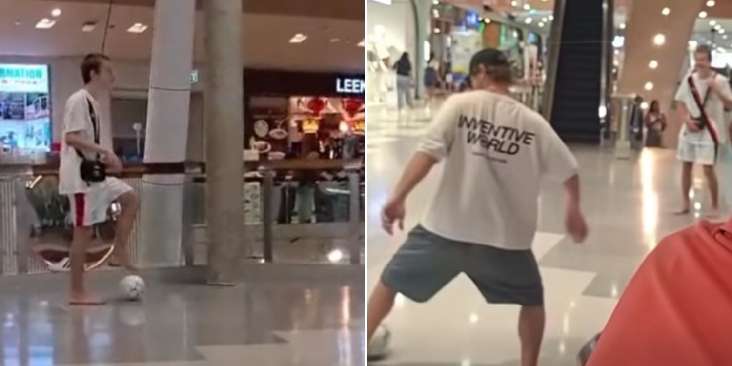 tourists football mall