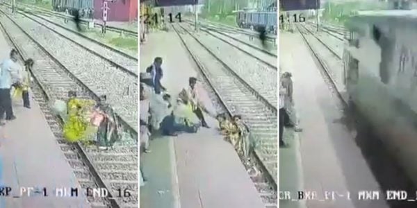 women crushed train india