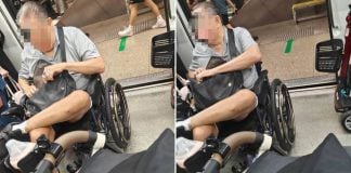 Elderly wheelchair user
